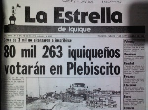 Titular principal de La Estrella de Iquique - 01/09/1988 (Foto: Sección Periódicos, Biblioteca Nacional)